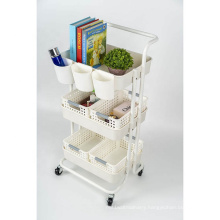 Mobile 3tier rolling cart organizer for kitchen bathroom trolley storage with wheels  utility handel cart